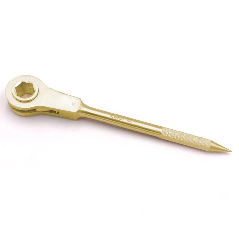 WEDO Non-Sparking Spanner Spark-Free Safety Ratchet Wrench Aluminium Bronze Handle