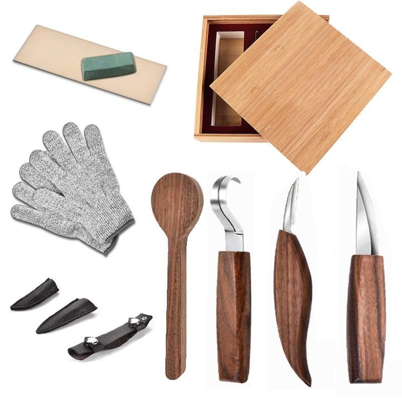 12PCS Wood Carving Tools Set- Hook Carving Knife, Detail Wood Knife, Whittling Knife Cutter