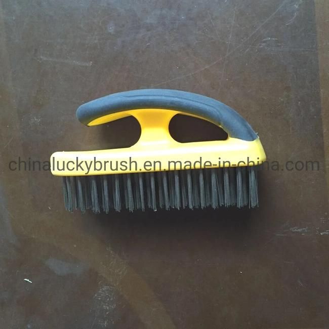 Steel Wire Plastic Board Brush with Handle (YY-509)