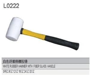 White Rubber Hammer with Fibreglass Handle L0222