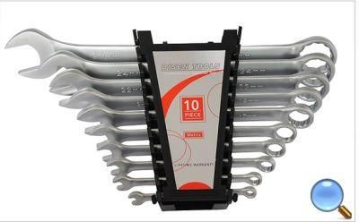 10PCS Matt Finish Combination Wrench Set (CR-V/45# Carbon Steel)