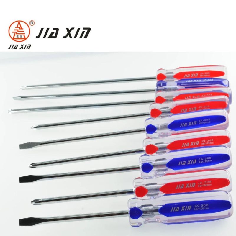 5mm*75mm-300mm Cr-V Lucency Screwdriver with Two Colour Handle