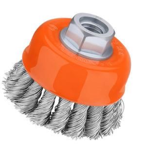 3inch Brass Coated Carbon Steel Crimped Cup Wire Brush Power Cup Brush