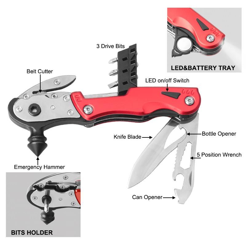 High Quality Multifunction Survival Hammer Multi Tool (#8442AMF)