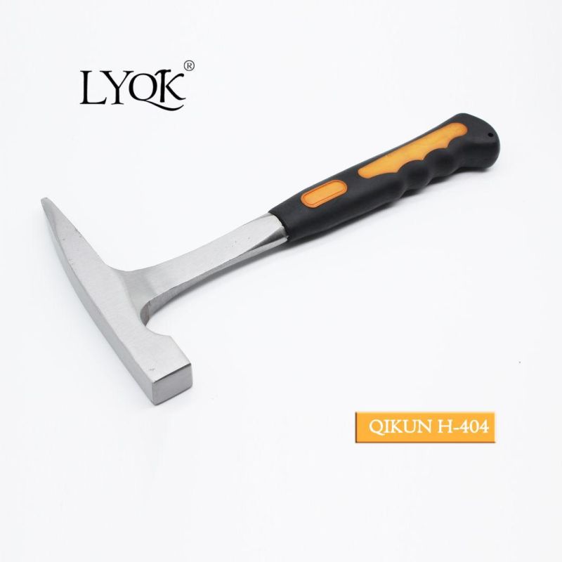 H-404 Construction Hardware Hand Tools Fiberglass Rubber Handle German Type Bricklayer Mason Hammer