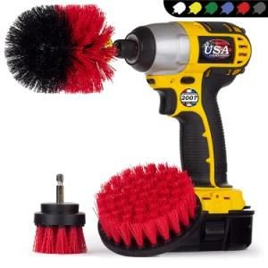 Wholesale Yellow Soft Cordless Electric Cleaning 3 Piece Drill Brush Attachment