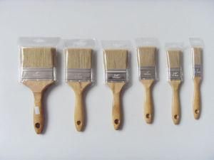 Wooden Handle Vanished Paint Brush (6422) with White Bristle