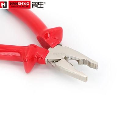 Professional 1000V Pliers 7&quot;, 8&quot;, Hand Tools, Hardware Tools, Made of Carbon Steel or Cr-V, Dipped Handle, Pearl-Nickel Plated, Combination Pliers