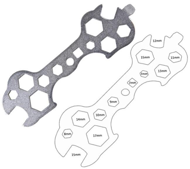 Multi-Tool Hex Bicycle Wrench (5-17mm, 8-17mm)