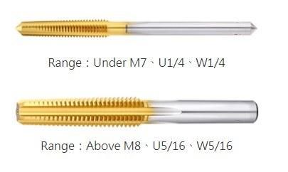 Ex-HS Series Tosg Tin Surface HSS Nut Tap for Processing Low Carbon Steel Nuts.