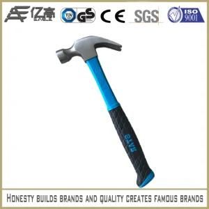 Forging Polished Carbon Steel Claw Hammer with Fiberglass Handle