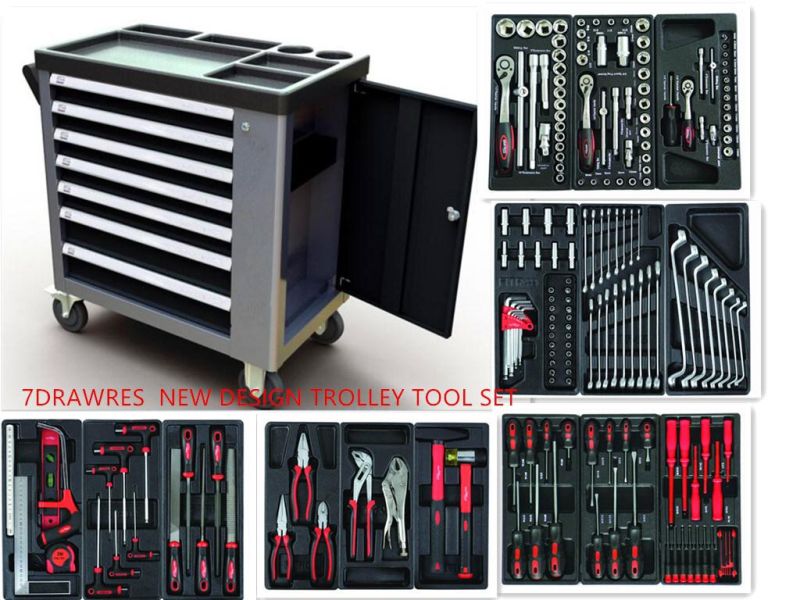 228PCS -5trays Tool Set with 7 Drawers Heavy Duty Cabinet (FY228A2)