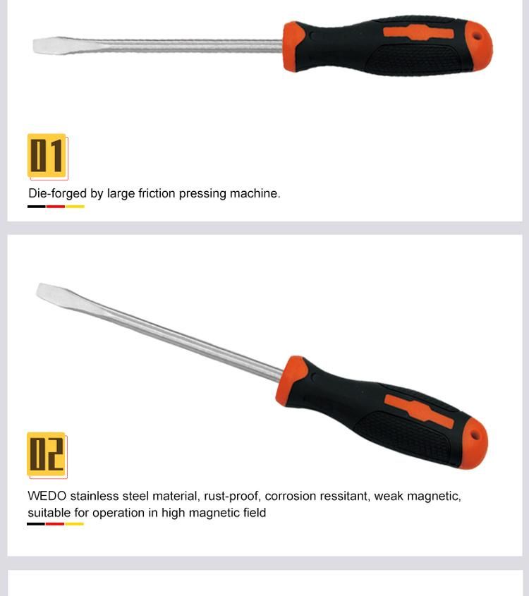 WEDO Stainless Steel Slotted Screwdriver 304/316/420 Material Available