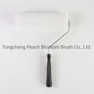 White Polyester Roller Black Plastic Handle Paint Roller Brush