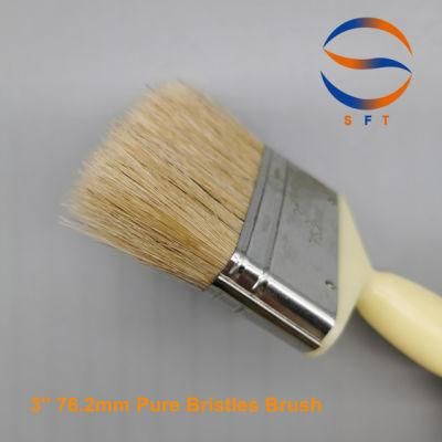 76.2mm Width Solvent Resistant White Bristle Laminating Brushes Paint Brushes