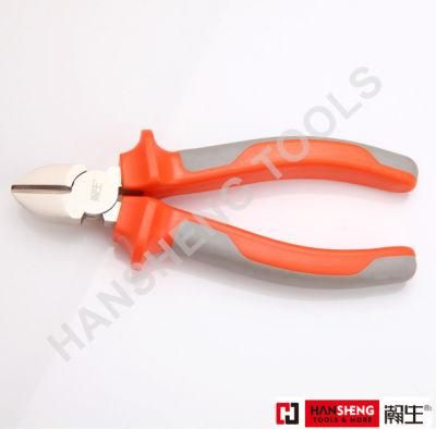 7&quot;, Made of Carbon Steel, Nickel Plated with PVC Handles, German Type, Diagonal Cutting Pliers, Combination Pliers, Hand Tools, Diagonal Cutting Pliers