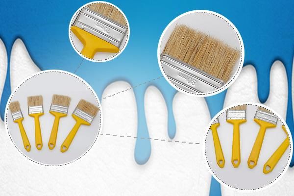 Factory Price Natural Bristle Cheap Paint Brushes with Yellow Plastic Handle