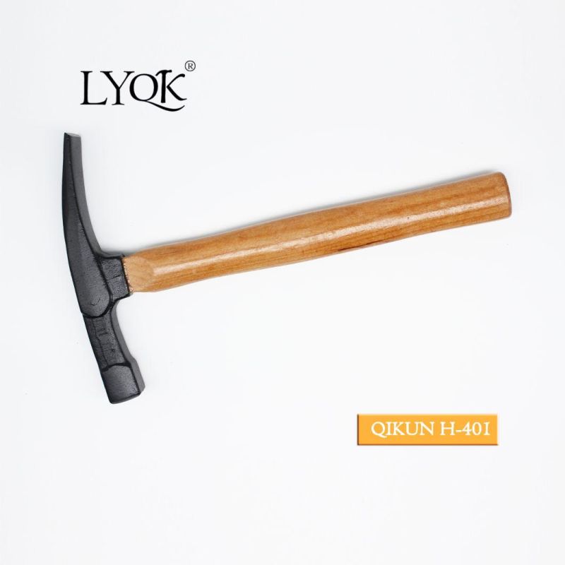 H-401 Construction Hardware Hand Tools Fiberglass Rubber Handle German Type Bricklayer Mason Hammer
