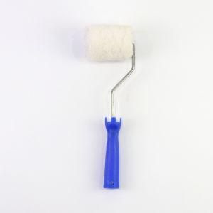 White Polyester Fiber Roller Blue Plastic Handle Paint Roller Brush