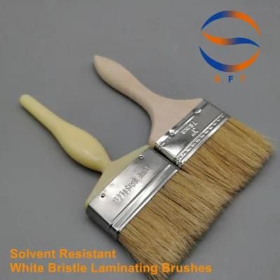 Solvent Resistant White Bristle Brushes Hand Tools for FRP