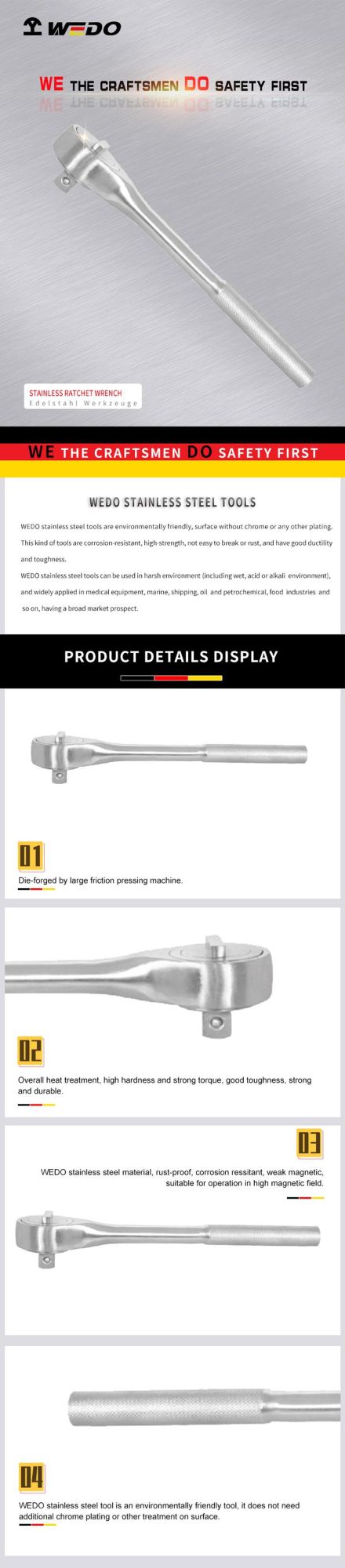Wedo High Demand Popular Stainless Steel Ratchet Wrench