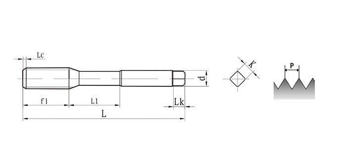 Top Quality Metric Titanium Plated Extrusion Machine Taps M0.8*0.2