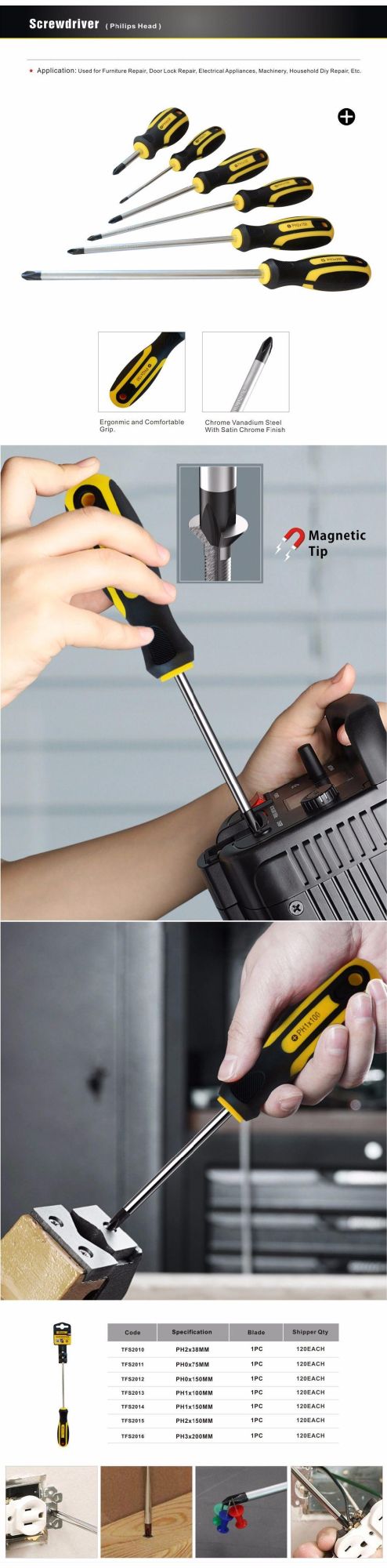 Screwdriver Philips Double Color