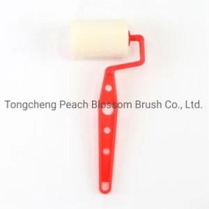 Foam Roller Brush with Red Plastic Handle for Decorating