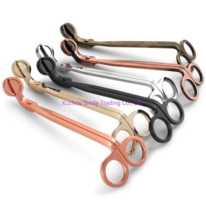Candle Extinguisher Black Round Head Candle Scissors Wick Trimmer Snuffer Tray Dipper