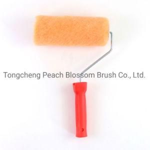 Yellow Paint Roller Red Plasitic Handle Paint Roller Brush