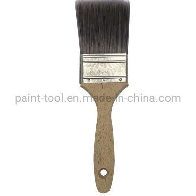 2.5 Inch 63mm Solid Round Tapered Secure-Lock Strainless Steel Raw Timber Handle Slim Brush