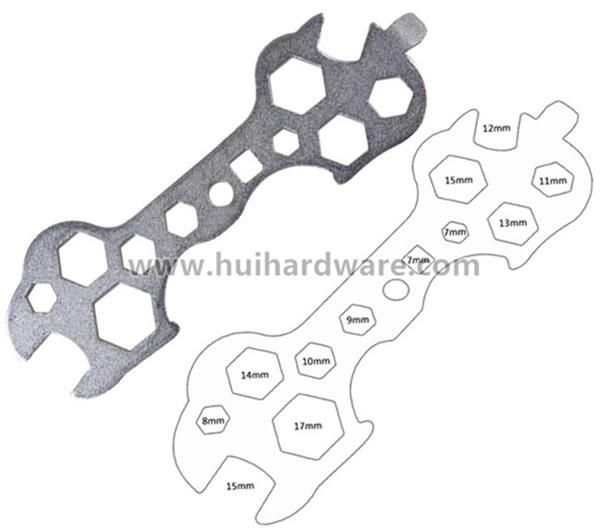 5-17mm Flat Ten in One Bicycle Repair Tools Spanner Wrench