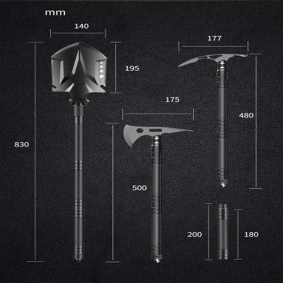 Caixa De Ferramentas Gereedschapskist Aluminum Alloy 3Cr13 Shovel Head Tool Sets with Assembling Accessories