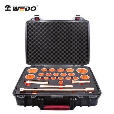 WEDO Non-Sparking 3/4&quot; *1socket Set 26PCS Spark-Free Safety Socket Tools Kit Beryllium Copper