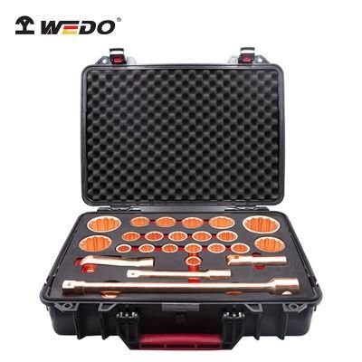 WEDO Non-Sparking 3/4&quot; *1socket Set 26PCS Spark-Free Safety Socket Tools Kit Beryllium Copper