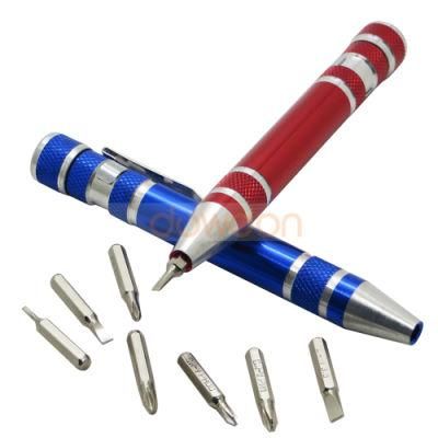 Mini Screwdriver Pen Promotional 8 in 1 Solid Screwdriver Multi-Function Pocket Hand Tool Screwdriver Set
