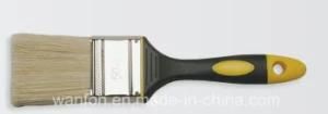 Rubber Handle Paint Brush with White Bristle Material