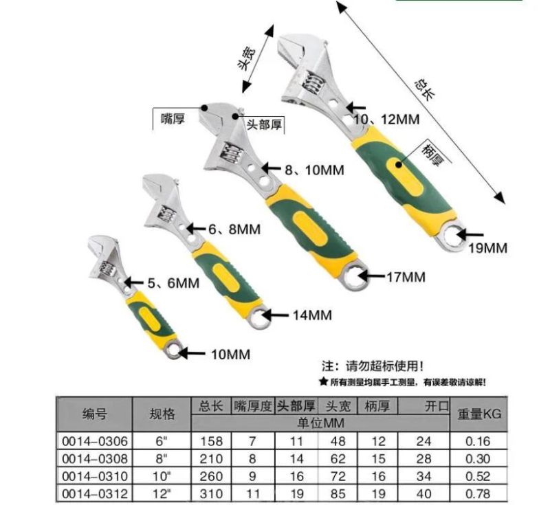 Wholesale Adjustable Spanner 6-12 "Large Open Adjustable Spanner Multi-Function Adjustable Spanner