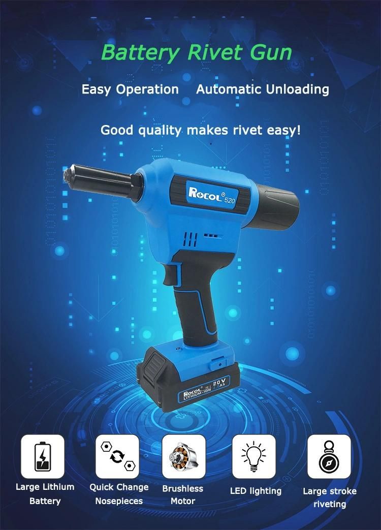 Brushless Motor Quick Charge Battery Hand Rivet Gun