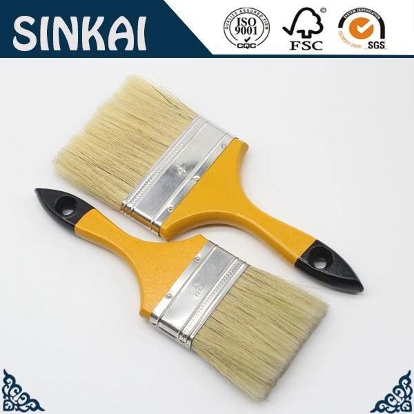 Best Selling Yellow Handle 100% Pur White Bristle Paint Brush