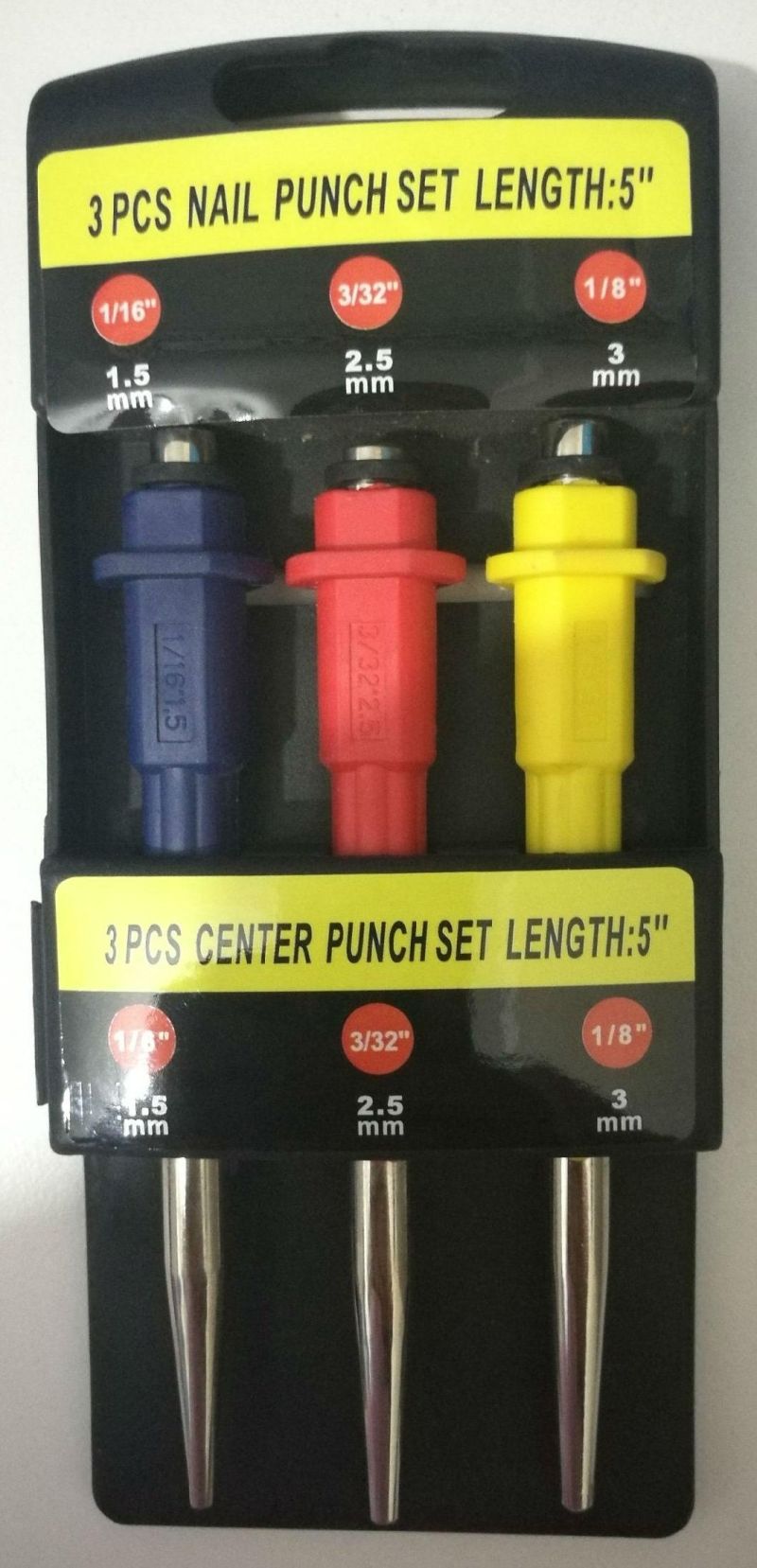 3PCS Professional Nail Punch Set in Plastic Case (PC-6-1)