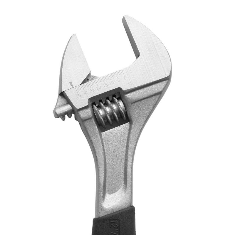Non-Slip 8" Cr-V Steel Satin Chrome Plated Spanners Adjustable Wrench