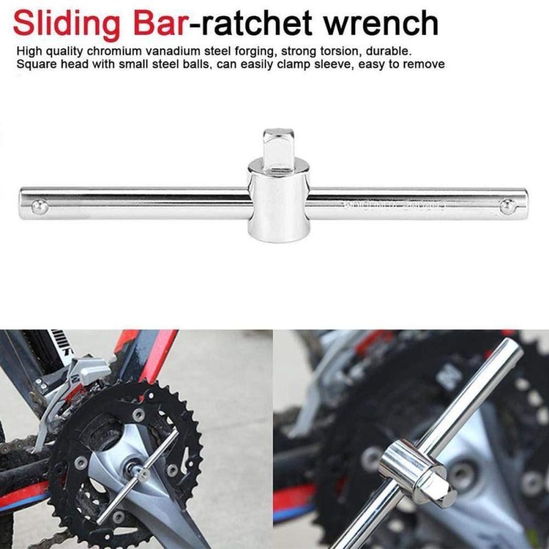 Sliding bar for car repair,1/2" T-Handle Socket Breaker Bar Wrench Extension Sliding Bar T-Handle Nut Driver Socket Adapter For Car Repair Hand Tool (1/2)(4816)