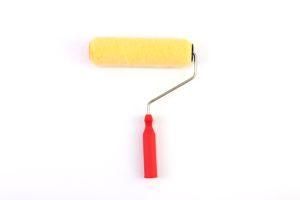 2020 New Yellow Polyester Fiber Roller Red Plastic Handle Paint Roller Brush