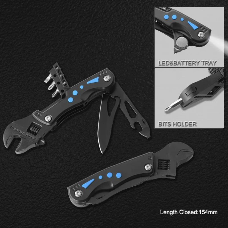 Multifunction Wrench Multitool Multi with LED Flashlight (#8438B)