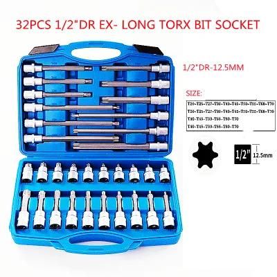 32PCS Professional 1/2&quot; Dr Ex-Long Torx Bits Socket Tool Set