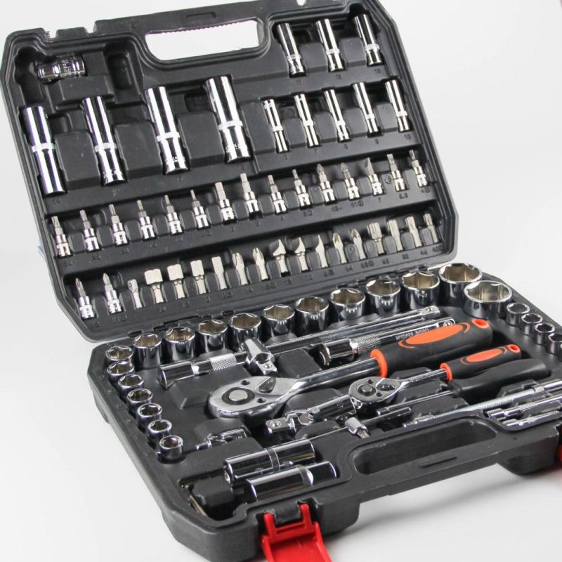 94PCS Cr-V Rubber Material Hand Tool Socket Set Ratchet Wrench