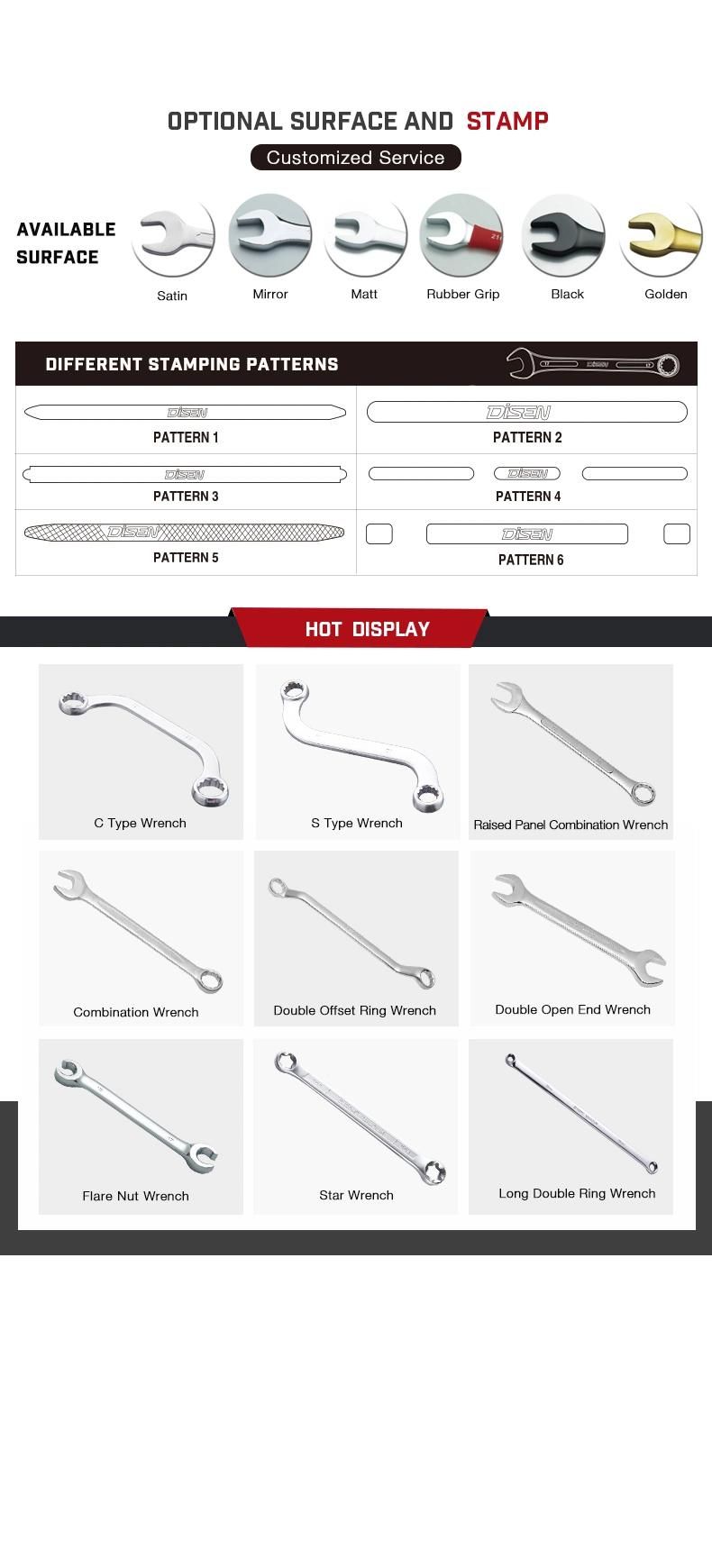 8-Piece Plastic Case Double Ring Offset Spanner