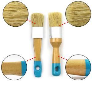 Professionally Wooden Handle Wax Chalk Brush Oil Round Bristles Paint Brush