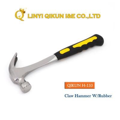 H-133 Construction Hardware Hand Tools American Straight Type Claw Hammer with Plastic Coated Handle